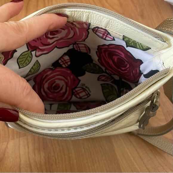 Brighton 3D Leather Flower Bag Crossbody Satchel - Picture 13 of 16